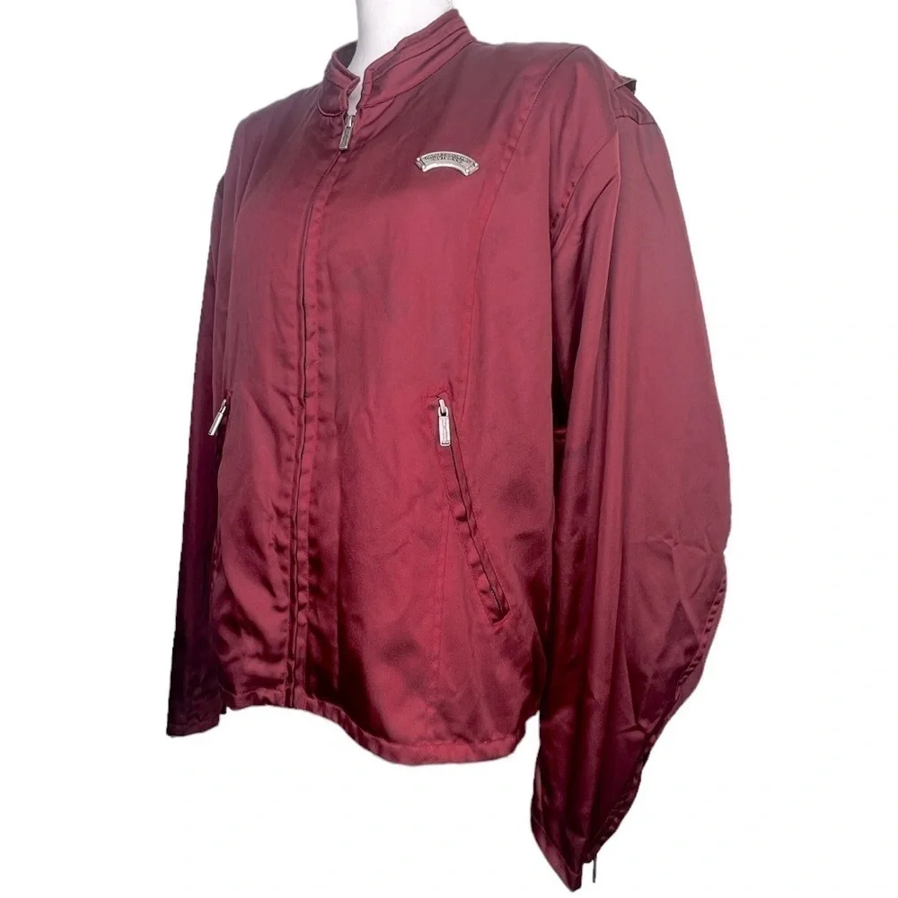 Harley Davidson Women's Burgundy Motorcycle Biker Jacket - Picture 3 of 16